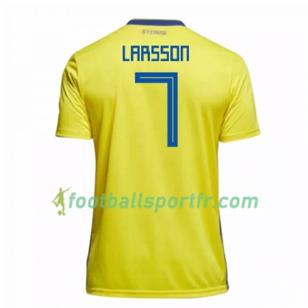 Tenue Suède Larsson 7 Domicile Coupe du monde 2018 Maillot de Foot